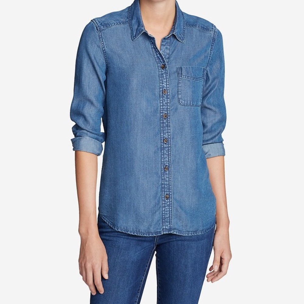 Dark Wash Eddie Bower Women’s Blue Jeans Top
